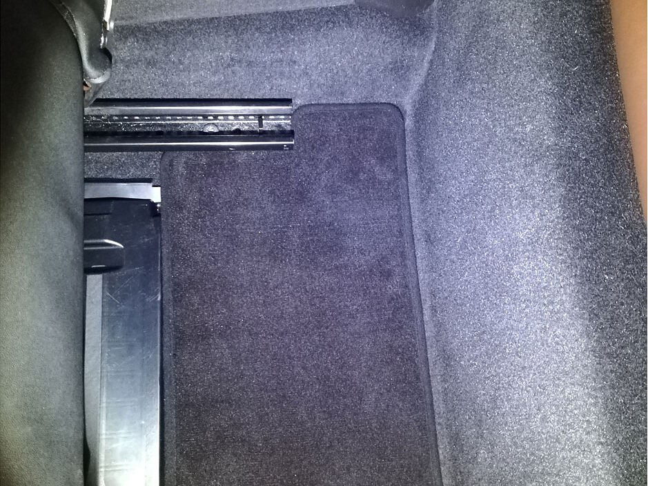 The same carpet after the hair was lifted out and the pile cleaned